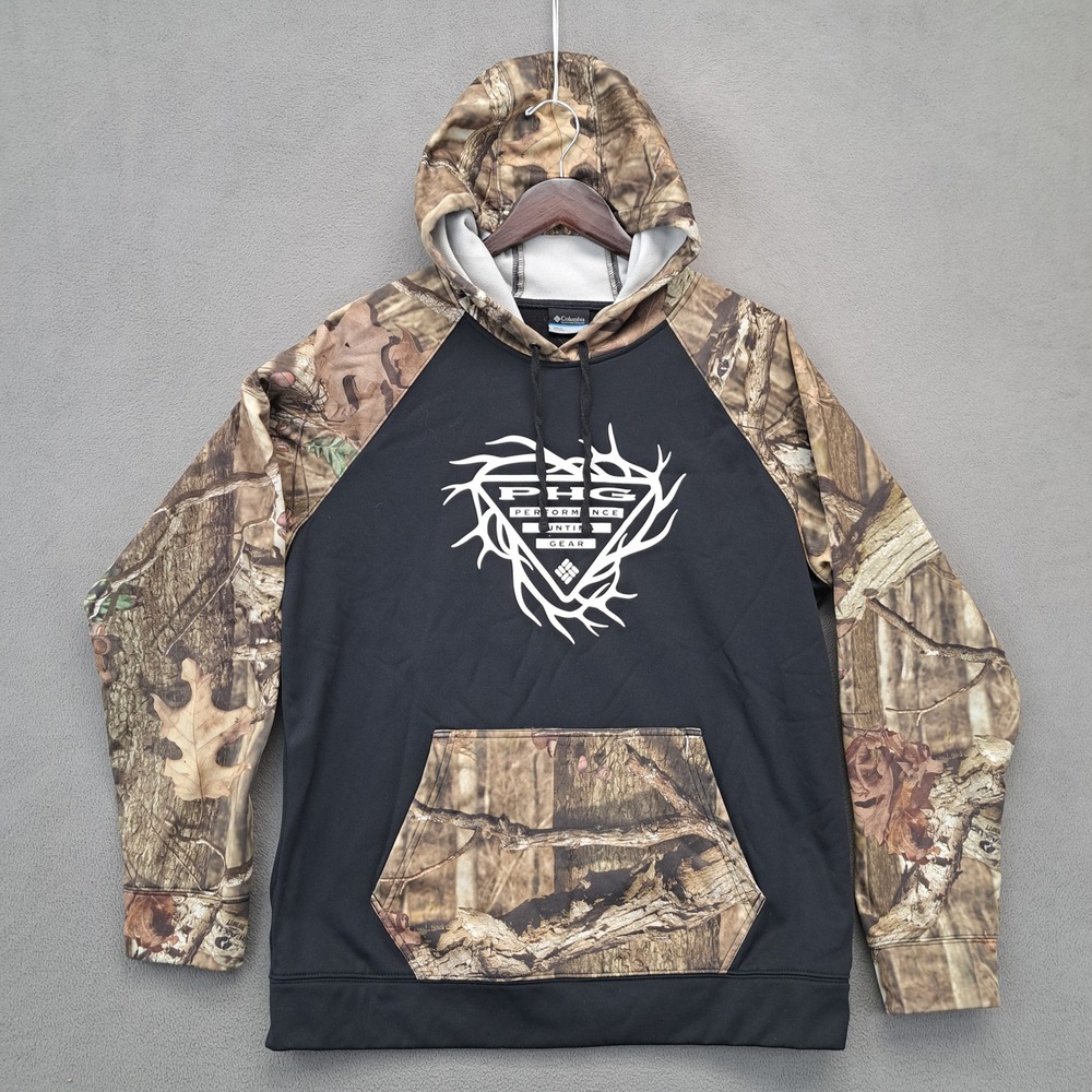 Columbia PHG Performance Hunting Gear Camo Hoodie Sweatshirt Mens M